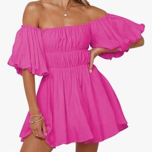Amazon Dokotoo Off The Shoulder Mini Dress | Size XXL | Hot Pink
